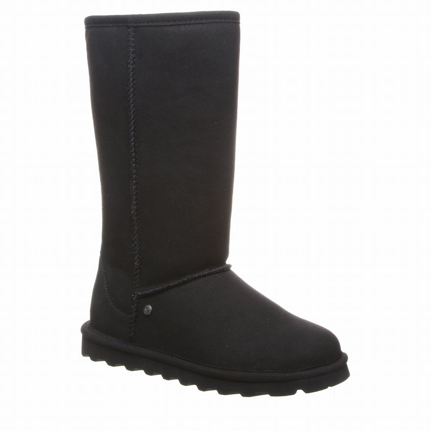 Bearpaw Elle Tall Vegan Tall Boots UK - Women's Boots Black ||GLQVPB-968||